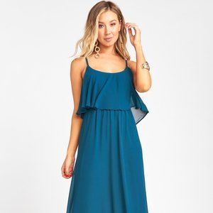 Show Me Your Mumu Caitlin Ruffle Dress Deep Jade M